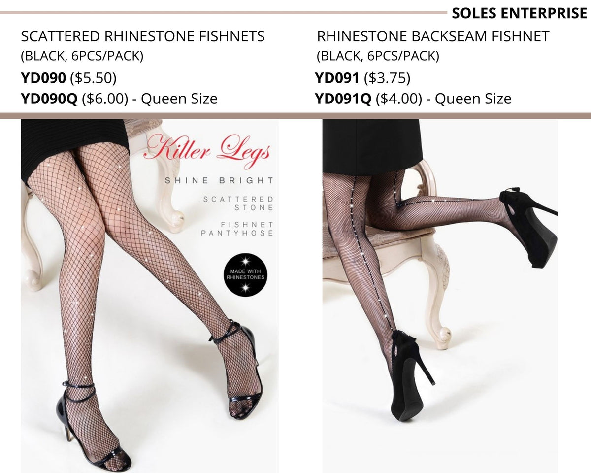 Fishnet Stockings with Stone - YD – SOLES 365