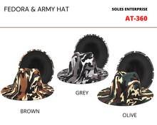 Load image into Gallery viewer, Fedora &amp; Army Hat
