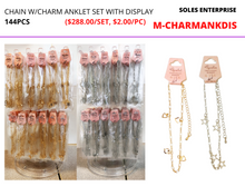 Load image into Gallery viewer, Chain w/Charm Anklet Set with Display
