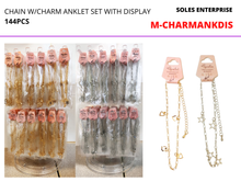 이미지를 갤러리 뷰어에 로드 , Chain w/Charm Anklet Set with Display
