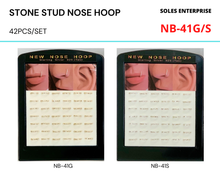 Load image into Gallery viewer, Stone Studs Nose Hoop Set
