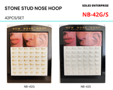 Load image into Gallery viewer, Stone Studs Nose Hoop Set
