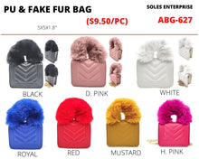 Load image into Gallery viewer, PU &amp; Fake Fur Handle Bag
