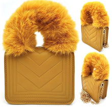 Load image into Gallery viewer, PU &amp; Fake Fur Handle Bag
