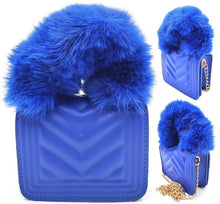 Load image into Gallery viewer, PU &amp; Fake Fur Handle Bag
