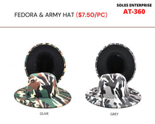 Load image into Gallery viewer, Fedora &amp; Army Hat
