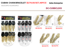 이미지를 갤러리 뷰어에 로드 , Cuban Chain Bracelet Set
