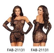 Load image into Gallery viewer, Fishnet Tube Dress w/ Gloves Lingerie
