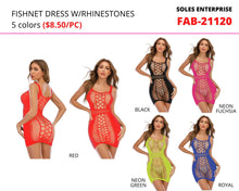 Load image into Gallery viewer, Fishnet Dress w/ Rhinestones - FAB
