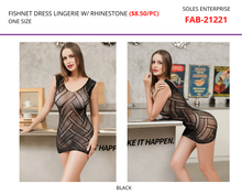 이미지를 갤러리 뷰어에 로드 , Fishnet Dress Lingerie w/ Rhinestones - FAB
