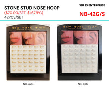 이미지를 갤러리 뷰어에 로드 , Stone Studs Nose Hoop Set
