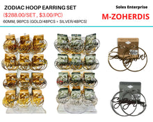 Load image into Gallery viewer, Zodiac Hoop Earring Set with Display

