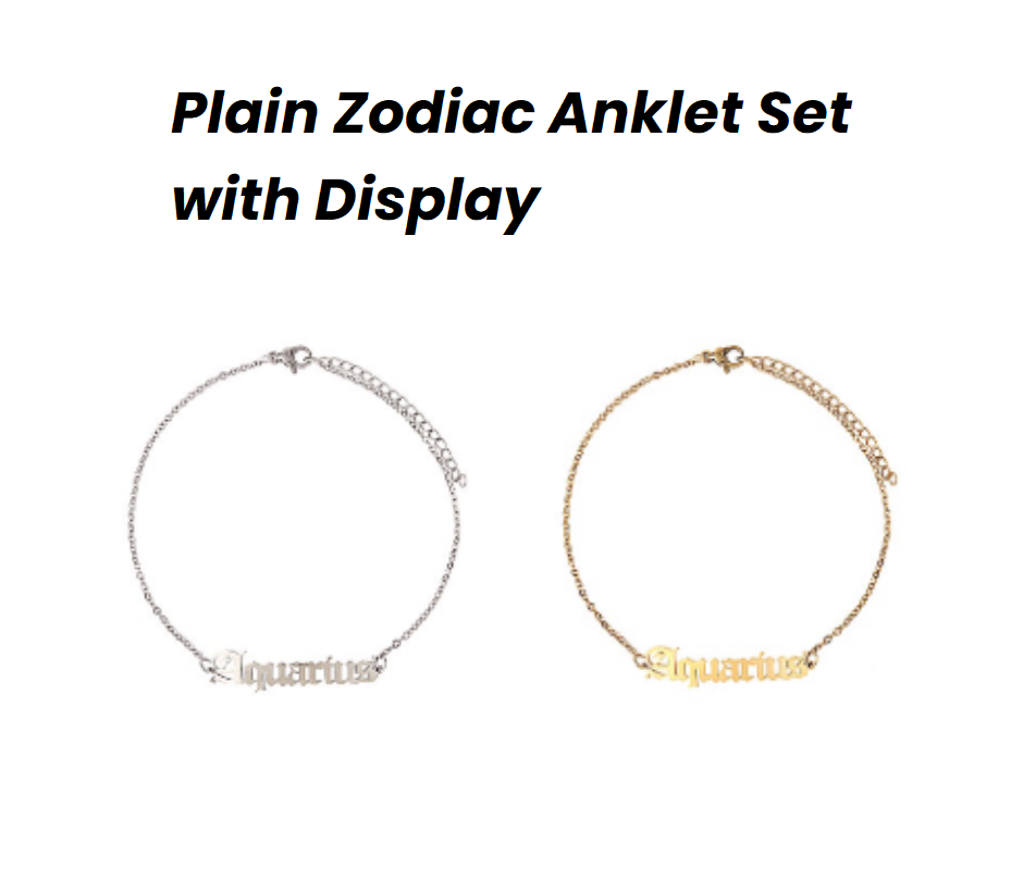 Plain Zodiac Anklet Set with Display