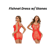 Load image into Gallery viewer, Fishnet Dress w/ Rhinestones - FAB
