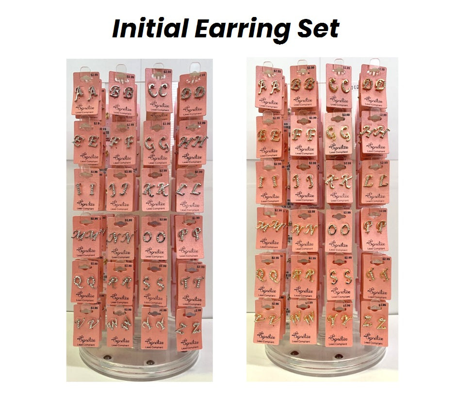 Initial Earring Set with Display