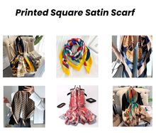 Load image into Gallery viewer, Printed Square Satin Scarf
