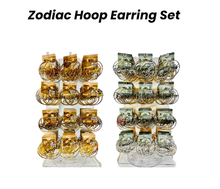 이미지를 갤러리 뷰어에 로드 , Zodiac Hoop Earring Set with Display
